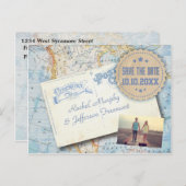  kaart & Briefkaart bruiloft Save the date (Voorkant / Achterkant)