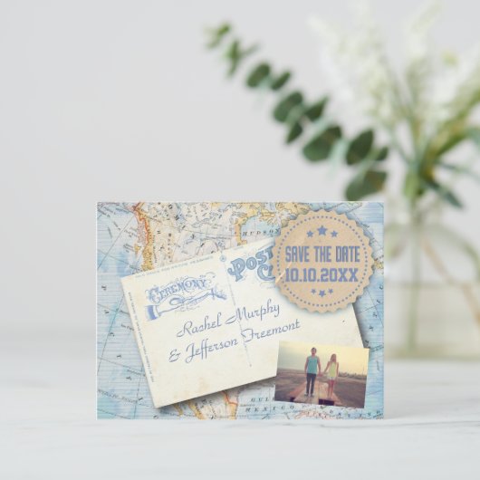  kaart & Briefkaart bruiloft Save the date (Staand voorkant)