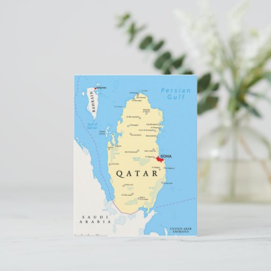 KAART BRIEFKAARTEN ♥ Qatar (Staand voorkant)
