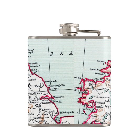 KAART: BRITISH ISLES, c1890 Heupfles (Achterkant)