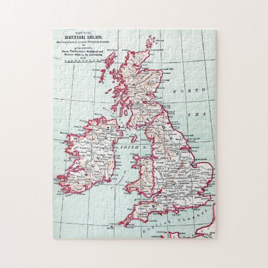 KAART: BRITISH ISLES, c1890 Legpuzzel (Verticaal)