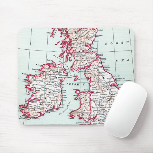 KAART: BRITISH ISLES, c1890 Muismat (Met muis)