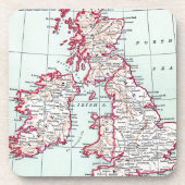 KAART: BRITISH ISLES, c1890 Onderzetter (Voorkant)