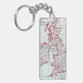 KAART: BRITISH ISLES, c1890 Sleutelhanger (Voorkant Links)