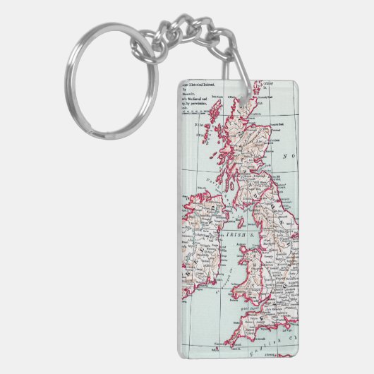 KAART: BRITISH ISLES, c1890 Sleutelhanger (Voorkant Links)