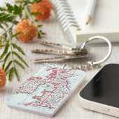 KAART: BRITISH ISLES, c1890 Sleutelhanger (Voorkant Rechts)