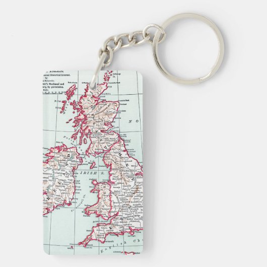 KAART: BRITISH ISLES, c1890 Sleutelhanger (achterkant)