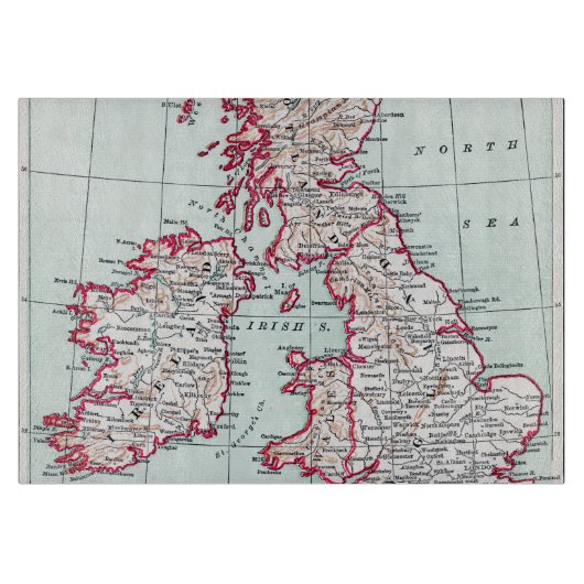 KAART: BRITISH ISLES, c1890 Snijplank (Voorkant)