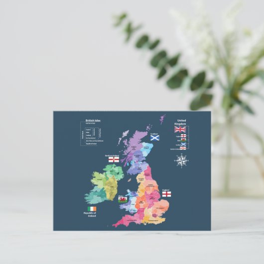 Kaart Britse eilanden (Staand voorkant)