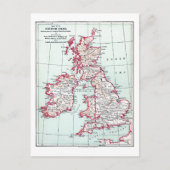 KAART: BRITSE ISLES, c1890 Briefkaart (Voorkant)