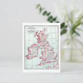 KAART: BRITSE ISLES, c1890 Briefkaart (Staand voorkant)