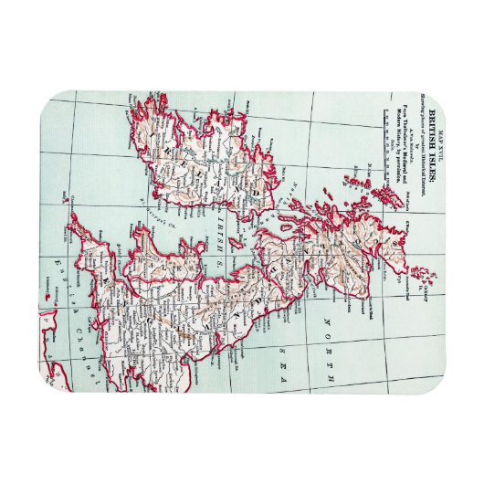 KAART: BRITSE ISLES, c1890 Magneet (Horizontaal)