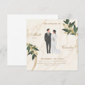 kaart bruiloft uitnodiging (Voorkant / Achterkant)