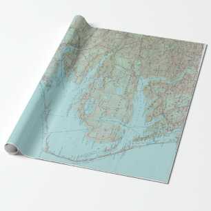 Kaart buitenbanken NC (1993) Cadeaupapier