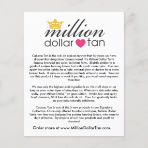 Kaart Cabana Tan  Verticaal miljoen dollar