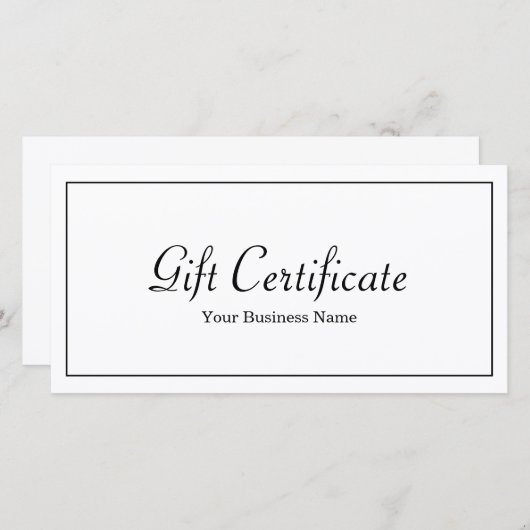 Kaart cadeaubon voor kleine bedrijven (Voorkant / Achterkant)