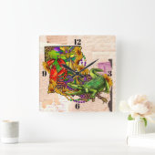  kaart Cajun Louisiana Vierkante Klok (Huis)