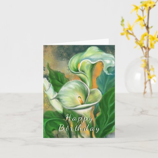 Kaart Calla Lily Flowers schilderen (Gele Bloem)