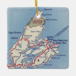  kaart Cape Breton Island Keramisch Ornament