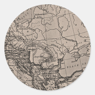 Kaart, Cartografie, Geografie, Topografie, Europa Ronde Sticker