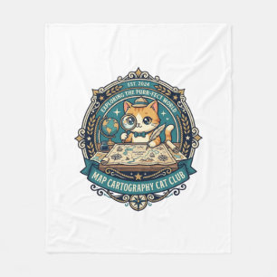 Kaart Cartografie Kat Grappige Kat Liefhebber Ontw Fleece Deken