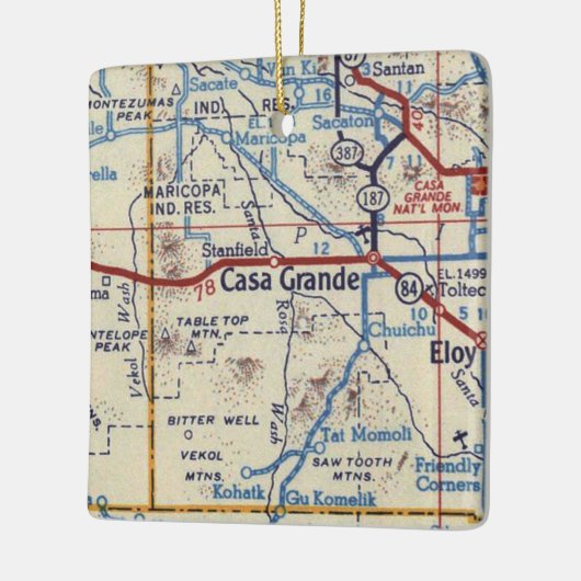  kaart Casa Grande Arizona Keramisch Ornament (Links)