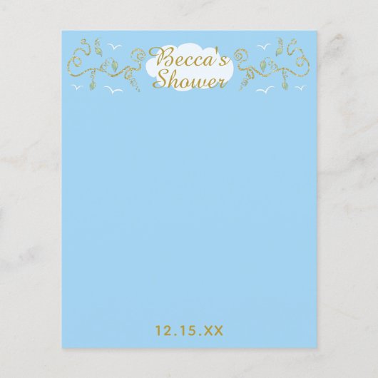 Kaart "Castle in the Sky" van baby shower Advice (Achterkant)