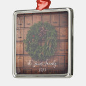 Kaart Catalogus met krans - Personaliseren Metalen Ornament (Links)