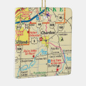 kaart Chardon Ohio Keramisch Ornament (Rechts)