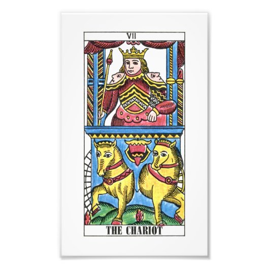 Kaart Chariot Tarot Foto Afdruk (Voorkant)