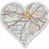  kaart Charlottesville Sticker (Voorkant)