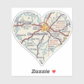  kaart Charlottesville Sticker (Vel)