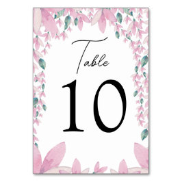 Kaart Charming Pink Wisteria Table Number