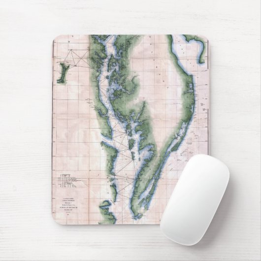  kaart Chesapeake Bay en Delaware Bay Muismat (Met muis)