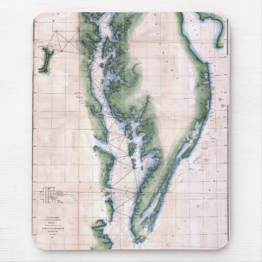  kaart Chesapeake Bay en Delaware Bay Muismat (Voorkant)