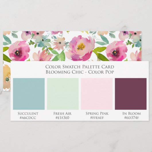 Kaart Chic Wedding Color Swatch (Voorkant / Achterkant)