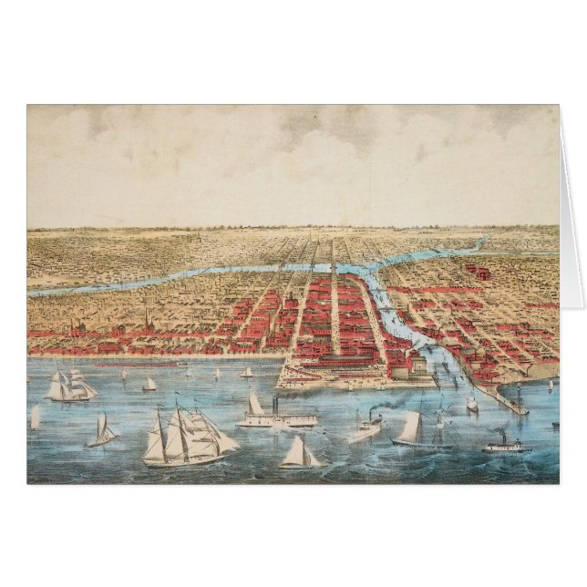KAART: CHICAGO, c1857 (Voorkant Horizontaal)