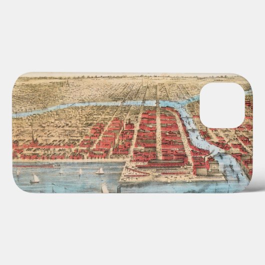 KAART: CHICAGO, c1857 Case-Mate iPhone Case (Achterkant (horizontaal))