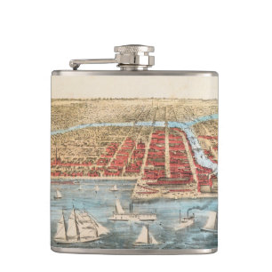KAART: CHICAGO, c1857 Heupfles
