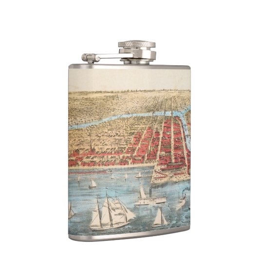 KAART: CHICAGO, c1857 Heupfles (Rechts)