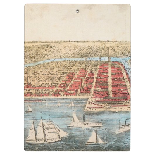 KAART: CHICAGO, c1857 Klembord (Achterkant)