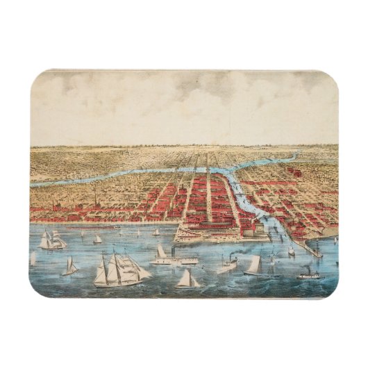 KAART: CHICAGO, c1857 Magneet (Horizontaal)