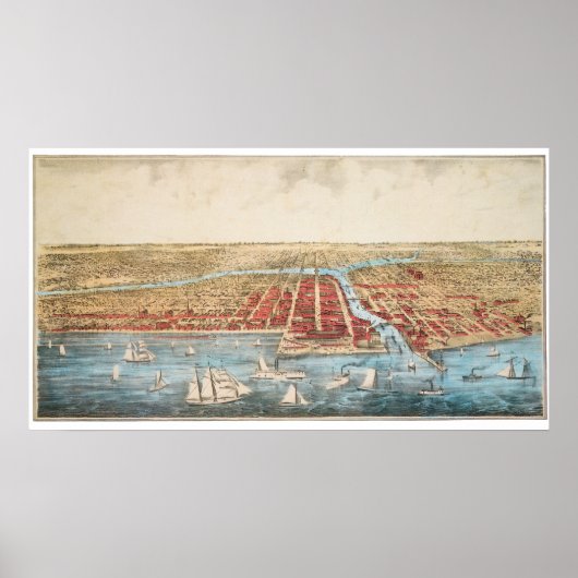 KAART: CHICAGO, c1857 Poster (Voorkant)