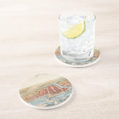 KAART: CHICAGO, c1857 Zandsteen Onderzetter (Zijkant)