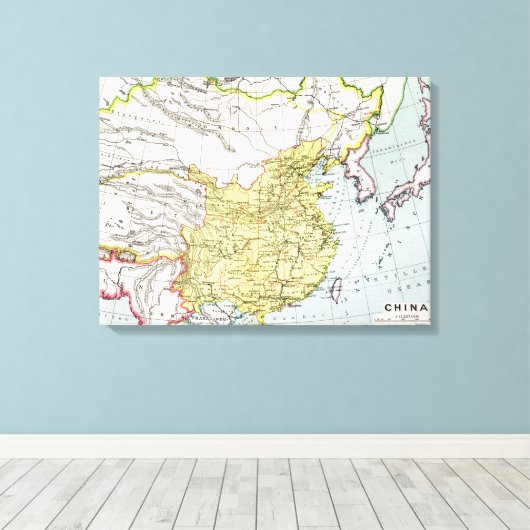 KAART: CHINA, 1910 CANVAS AFDRUK (Insitu (Houten vloer))