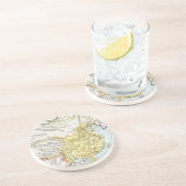 KAART: CHINA, 1910 ZANDSTEEN ONDERZETTER (Zijkant)