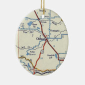 kaart Choteau Montana Keramisch Ornament (Rechts)