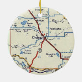 kaart Choteau Montana Keramisch Ornament (Achterkant)