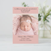 Kaart Christelijke aankondiging geboorte - Roze en (Staand voorkant)