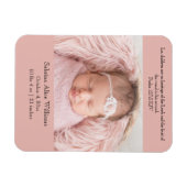 Kaart Christelijke aankondiging geboorte - Roze en Magneet (Horizontaal)